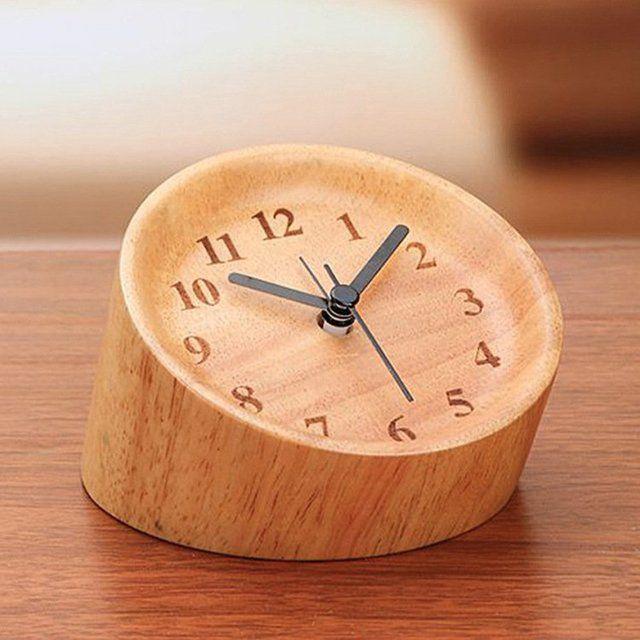 ساعت رومیزی چوبی مدرن و دکوری (m3133)|ایده ها