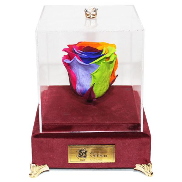 جعبه گل ماندگار گیتی باکس مدل رز جاودان 7 رنگ سایز بزرگ لاکچری آکاژو |دیجی‌کالا