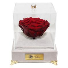 جعبه گل ماندگار گیتی باکس مدل رز جاودان قرمز لاکچری ملانژ - سایز گل معمولی