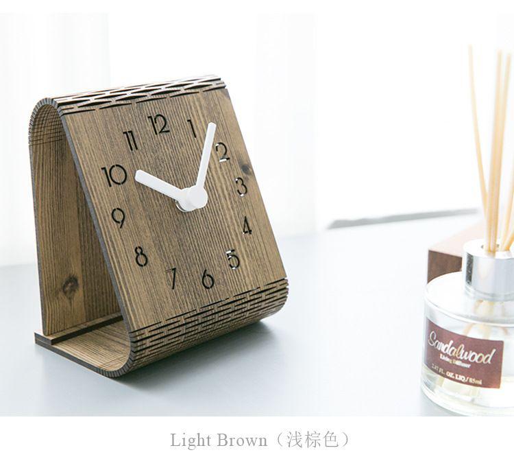 ساعت رومیزی چوبی مدرن و دکوری (m28075)|ایده ها