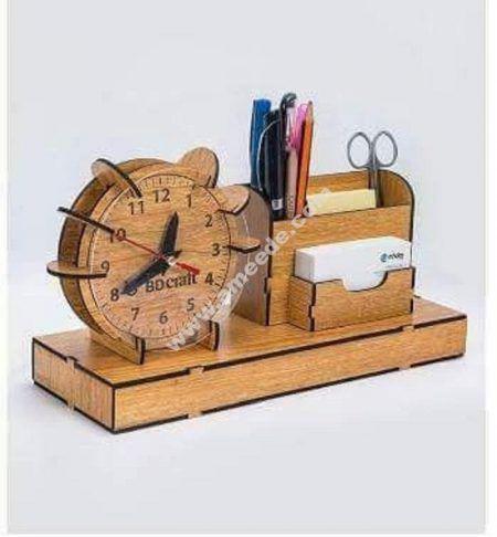 ساعت رومیزی چوبی مدرن و دکوری (m30417)|ایده ها