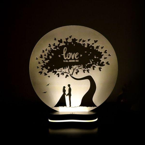 چراغ خواب سه بعدی گالری دیکوماس طرح درخت عشق کد DMS149    |دیجی‌کالا
