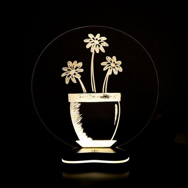 چراغ خواب سه بعدی گالری دیکوماس طرح گلدان 2 کد DMS145    |دیجی‌کالا