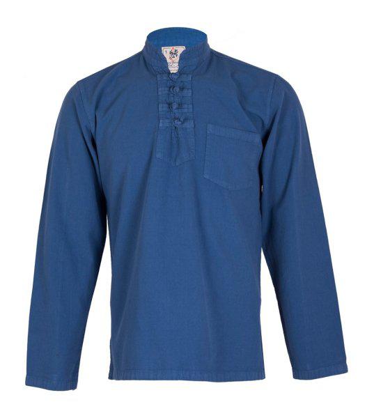پیراهن مردانه الیاف طبیعی چترفیروزه مدل چهارگره آبی کد 2|دیجی‌کالا