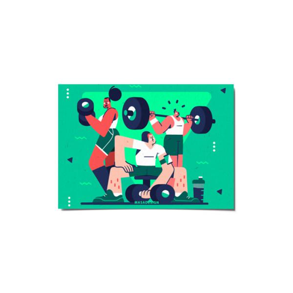 کارت پستال ماسا دیزاین طرح ورزش کد postv87|دیجی‌کالا