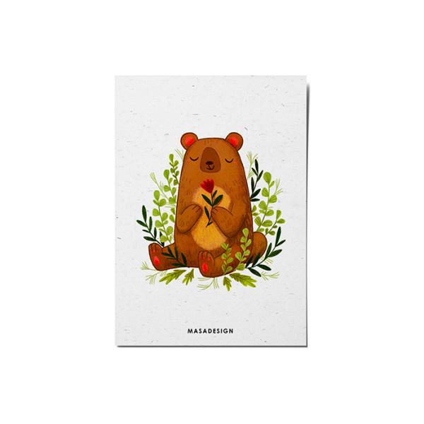 کارت پستال ماسا دیزاین طرح خرس کد POST149|دیجی‌کالا