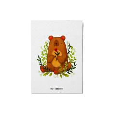 کارت پستال ماسا دیزاین طرح خرس کد POST149