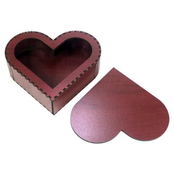 جعبه هدیه چوبی مرکوری شاپ مدل قلب کد 051003 سایز 5 × 12 × 12|دیجی‌کالا