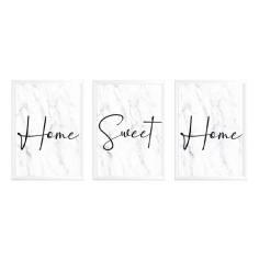 تابلو وینا مدل Home sweet Home مجموعه 3 عددی