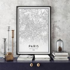 تابلو سالی وود طرح نقشه شهر پاریس مدل T120106
