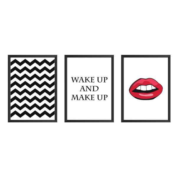 تابلو 3 تکه وینا مدل Wake Up And Make Up|دیجی‌کالا