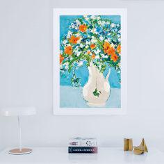 تابلو گالری استاربوی طرح گل و گلدان مدل هنری 24