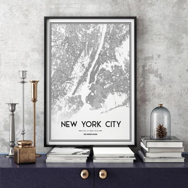 تابلو سالی وود طرح نقشه شهر نیویورک مدل T120105|دیجی‌کالا