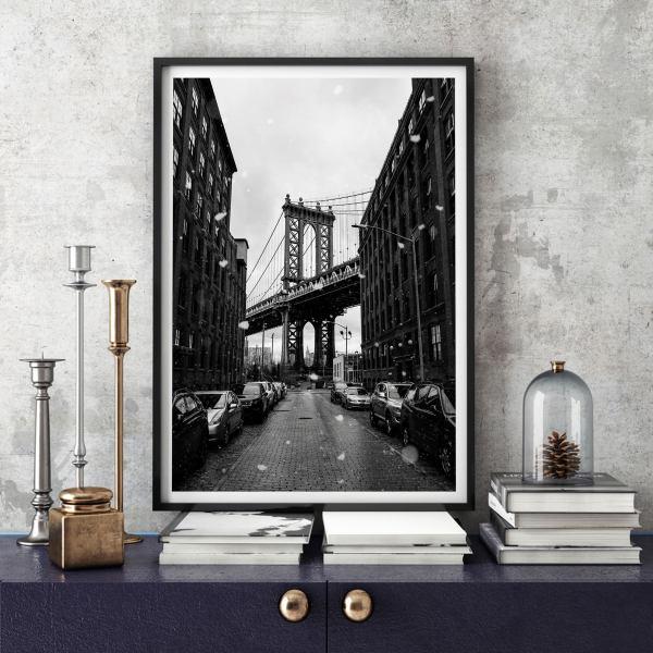 تابلو سالی وود طرح پل منهتن نیویورک مدل T120701|دیجی‌کالا