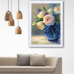 تابلو گالری استاربوی طرح گل و گلدان مدل هنری L43