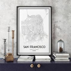 تابلو سالی وود طرح نقشه شهر سانفرانسیسکو مدل T120113