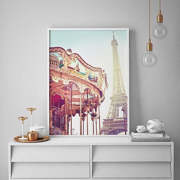تابلو سالی وود طرح منظره‌ برج ایفل و کاروسل پاریس مدل T120801w|دیجی‌کالا
