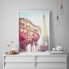 تابلو سالی وود طرح منظره‌ برج ایفل و کاروسل پاریس مدل T120801w