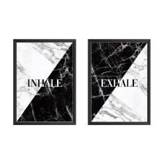 تابلو وینا مدل Inhale Exhale black and white مجموعه 2 عددی