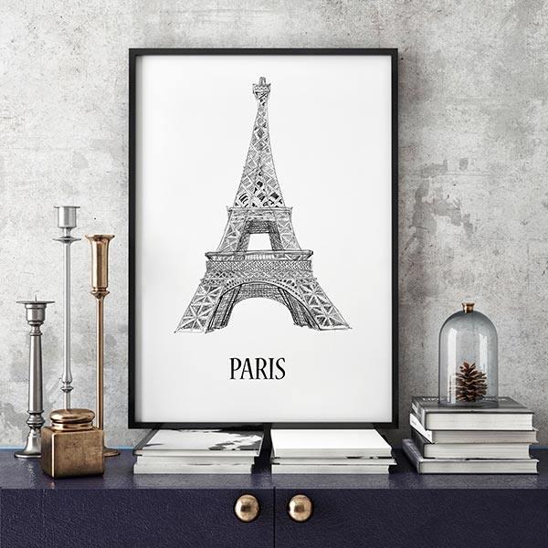 تابلو سالی وود طرح خطی برج ایفل پاریس کد T120802|دیجی‌کالا
