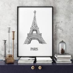 تابلو سالی وود طرح خطی برج ایفل پاریس کد T120802