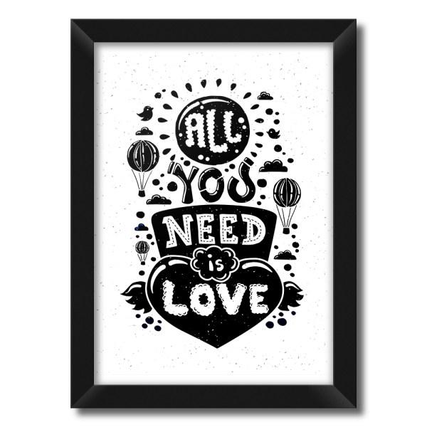 تابلو فنچ آرت طرح All You Need Is Love کد QT102G-BW|دیجی‌کالا
