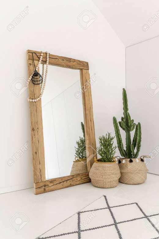 آینه دیواری با قاب چوبی (m223402)|ایده ها