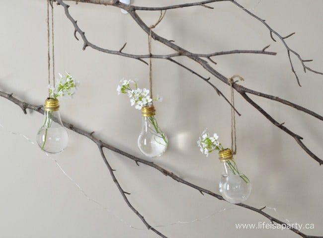 گلدان لامپ حبابی آویزان|ایده ها