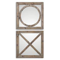 آینه دیواری با قاب چوبی (m237758)