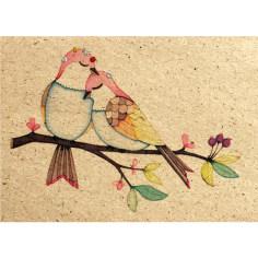 کارت پستال طرح پرنده عاشق کد CR.0053