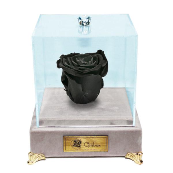 جعبه گل ماندگار گیتی باکس مدل رز جاودان مشکی لاکچری ملانژ|دیجی‌کالا