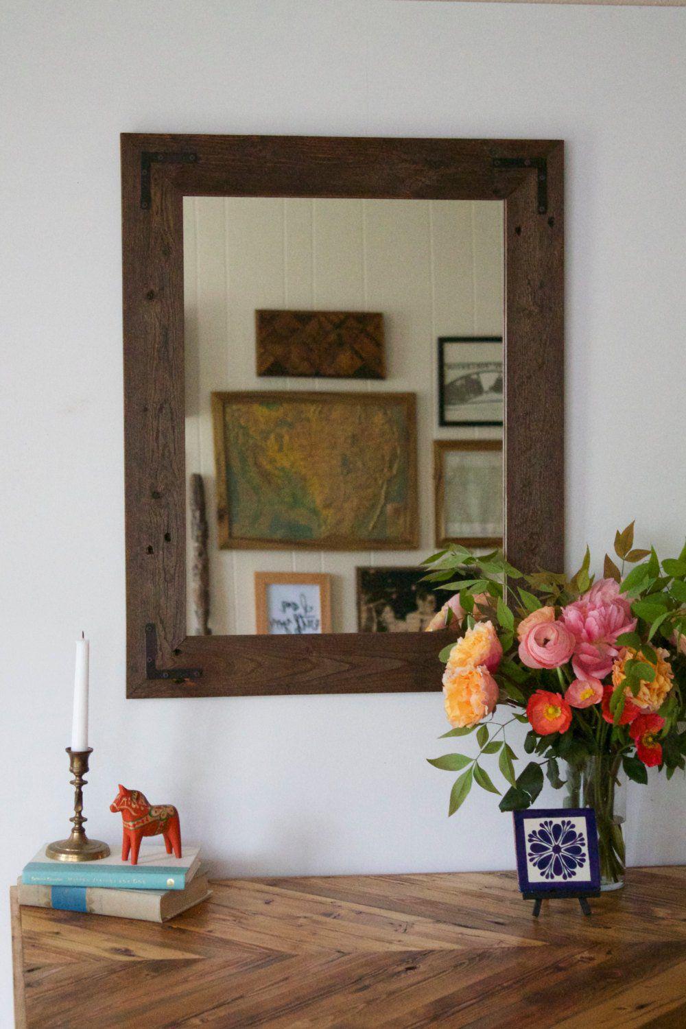 آینه دیواری با قاب چوبی (m298796)|ایده ها