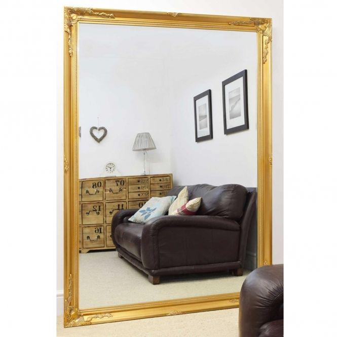 آینه قدی دیواری با قاب چوبی طلایی رنگ|ایده ها