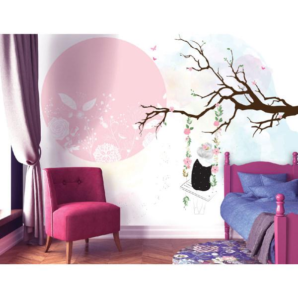 پوستر دیواری اتاق کودک طرح دختر تاب سوار کد pk100|دیجی‌کالا