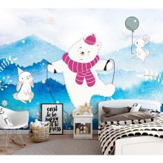 پوستر اتاق کودک طرح خرس قطبی خندان کد pk111