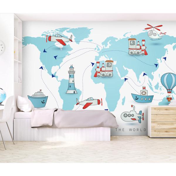 پوستر دیواری اتاق کودک طرح سفر دور دنیا کد pk182|دیجی‌کالا