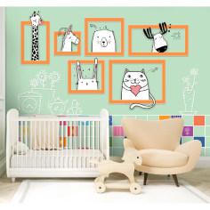 پوستر دیواری اتاق کودک طرح گربه کد pk109