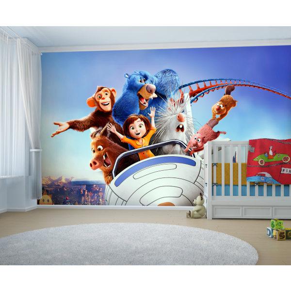 پوستر دیواری اتاق کودک طرح دوستان و ترن هوایی کد pk173|دیجی‌کالا