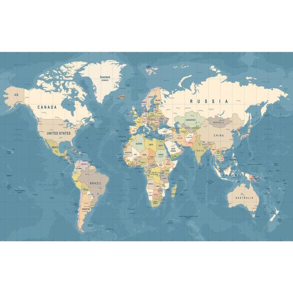 پوستر دیواری طرح نقشه جهان کد p1555|دیجی‌کالا