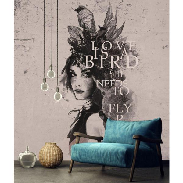 پوستر دیواری طرح دختر و پرنده کد p1213|دیجی‌کالا
