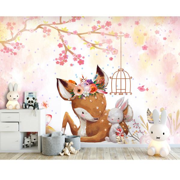 پوستر دیواری اتاق کودک طرح آهو و خرگوش کد pk183|دیجی‌کالا