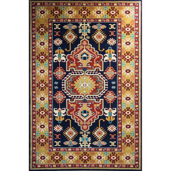 فرش ماشینی ساوین طرح طوبی زمینه سورمه ای|دیجی‌کالا