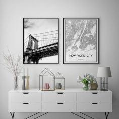تابلو سالی وود طرح شهر نیویورک و پل منهتن کد T111212 مجموعه 2 عددی