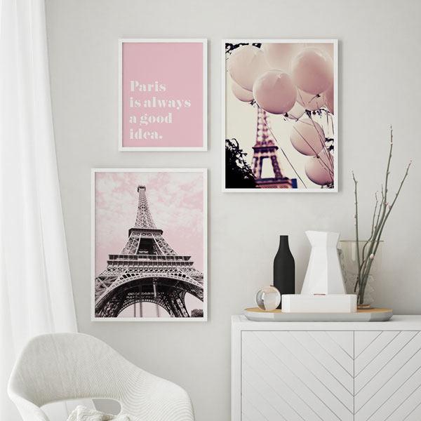 تابلو دیواری سالی وود طرح برج ایفل پاریس جذاب مدل T110201 مجموعه 3 عددی|دیجی‌کالا