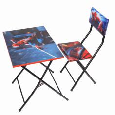 میز تحریر و صندلی طرح مرد عنکبوتی (وایت بردی،تاشو،تنظیم شونده ارتفاع)