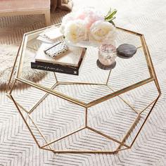 میز شیشه ای استیل طلایی