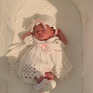 مدل لباس بافت نوزاد قلاب بافی|لیدی