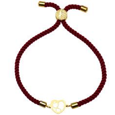 دستبند طلا 18 عیار زنانه کرابو طرح سه قلب مدل Kr1484