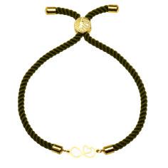 دستبند طلا 18 عیار زنانه کرابو طرح قلب بینهایت مدل Kr1380