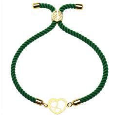 دستبند طلا 18 عیار زنانه کرابو طرح سه قلب مدل Kr1476